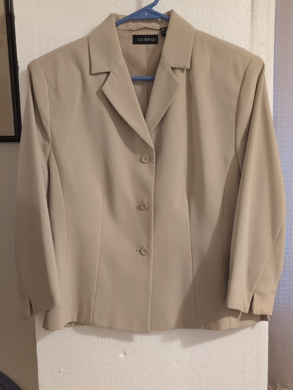 George Cream Tailored Button-Front Blazer